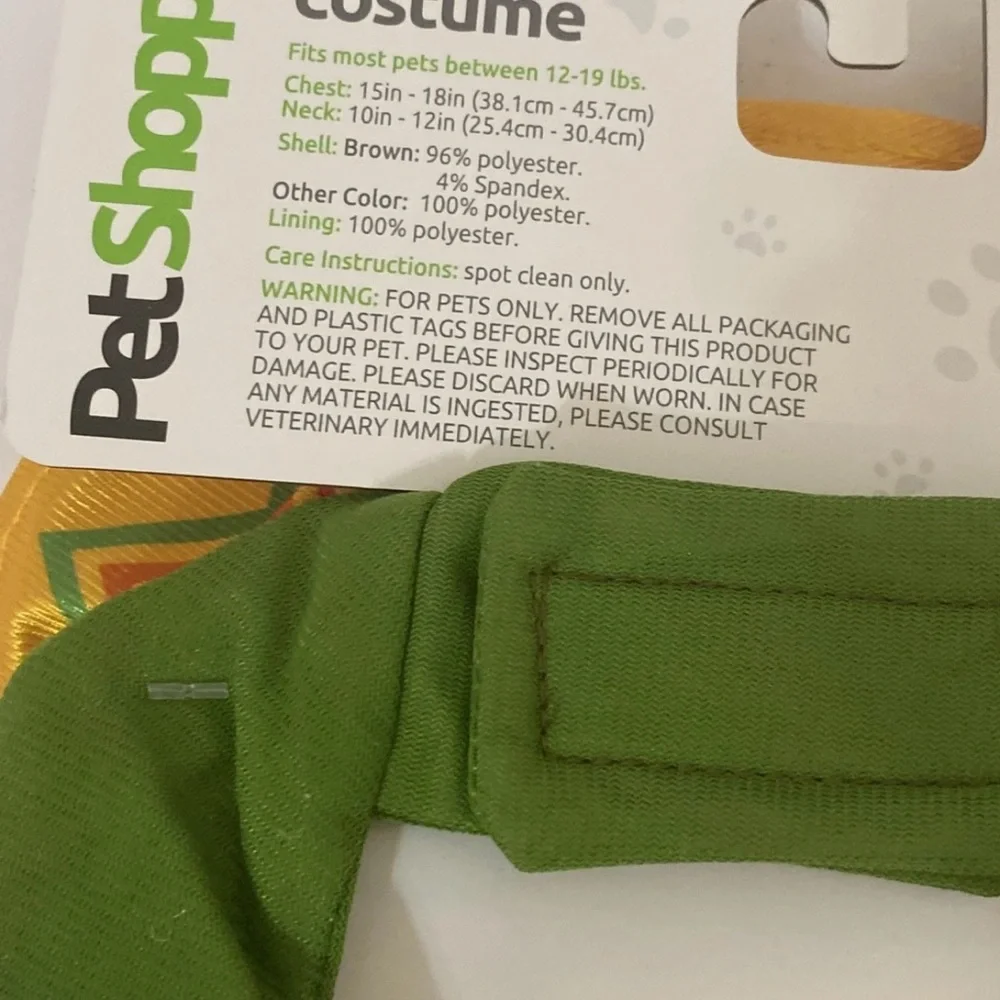 NWT Pet Shoppe Avocado Sombrero Dog Costume Green & Yellow Size: XS/S